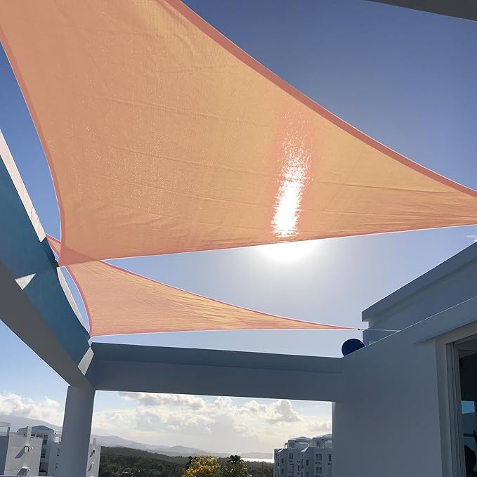 SUNNY GUARD Custom Size 7'x8'x10.6' Peach Fuzz Sun Shade Sail Right Triangle UV Block Shade for Backyard Yard Patio Deck Garden(Customized)