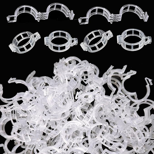 50pcs Plastic Support Clips - Tomato Clips for String Trellis, Grape Vine Clips for Garden Netting Climbing Plants, Secured Plastic Plant Clip for Fixing Stem and Vine (50, White)
