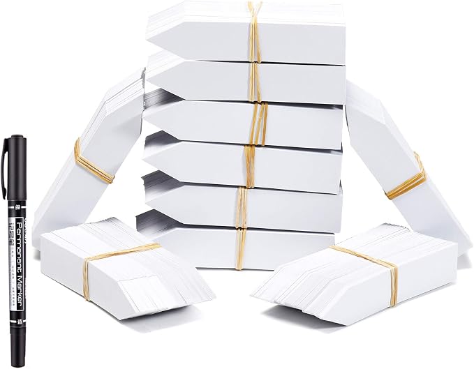 1000 Pcs 4 Inch Plastic Plant Nursery Garden Labels Waterproof Pot Markers Garden Stake Tags, White