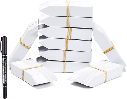 1000 Pcs 4 Inch Plastic Plant Nursery Garden Labels Waterproof Pot Markers Garden Stake Tags, White