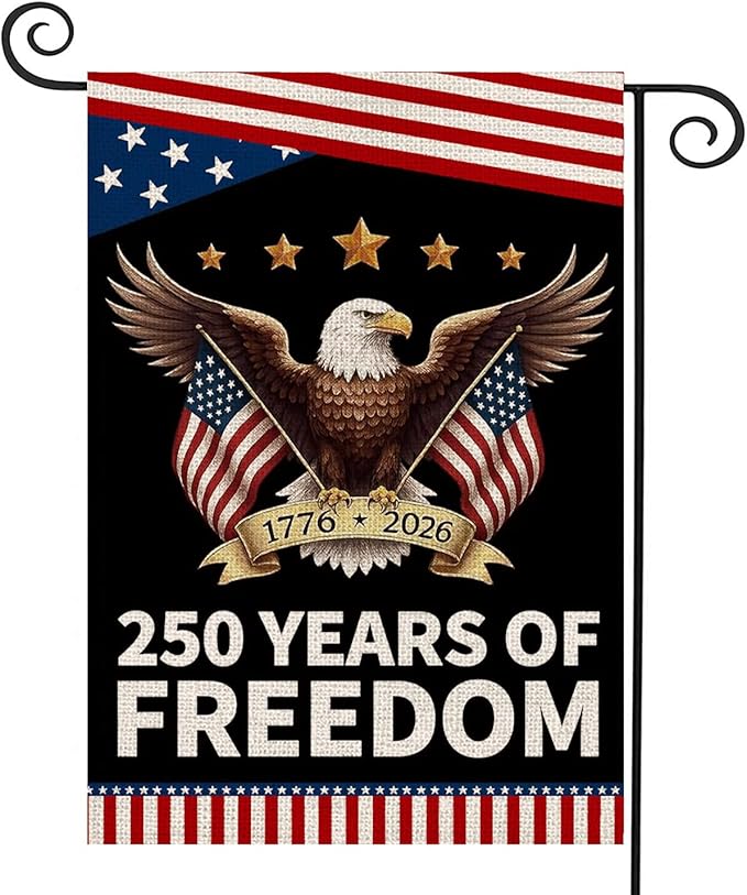 250 Anniversary Usa Garden Flags for Outside, 250 Anniversary USA Flag with Eagle Design, Patriotic 4th of July Decorations 1776-2026 Yard Sign Double-Sided Waterproof Flag 12x18 Inch 250 Year American Flag