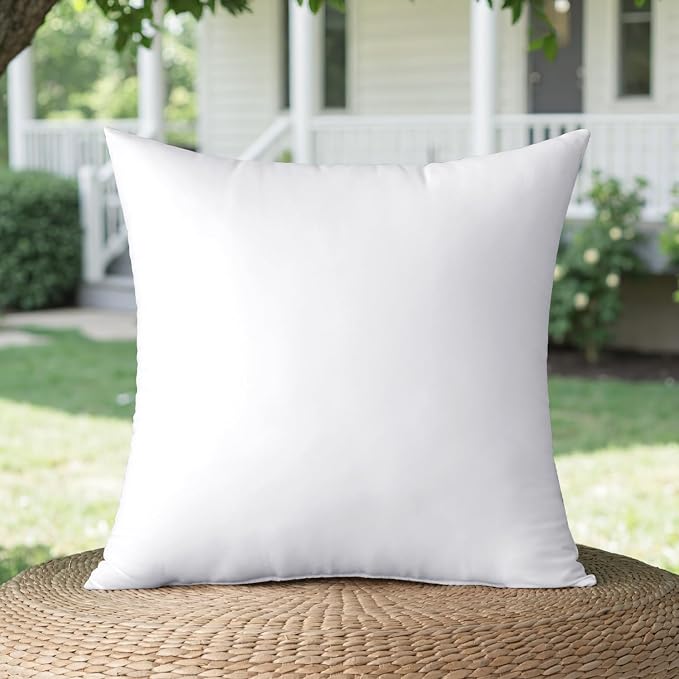 MIULEE 12x12 Pillow Insert Throw Pillow Insert, Outdoor Pillows Water-Resistant Premium Outdoor Pillow Stuffer Sham Square for Bed Couch Sofa Patio Furniture Cushion