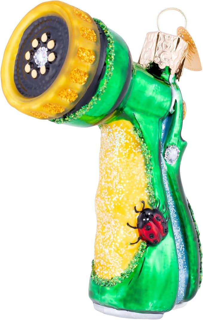 Old World Christmas Garden Hose Nozzle Glass Blown Ornament for Christmas Tree, Handcrafted Holiday Decoration, Garden Collection
