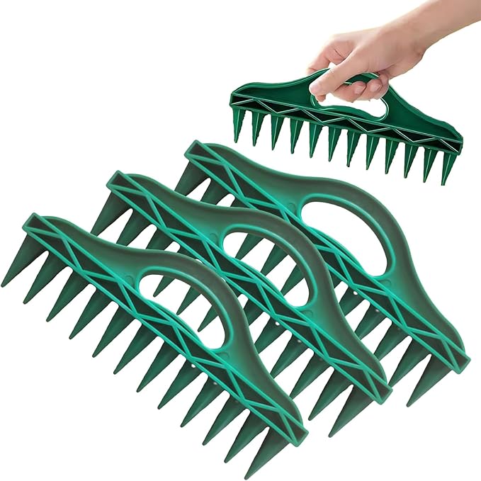 Professional Garden Dibber, Multifunctional Soil Spacer for Planting Seeds, Seed Spacing Tool, 12-Hole Seed Planter Tool, Portable Gardening Tools, Suitable for Vegetables & Flowers (3PCS)