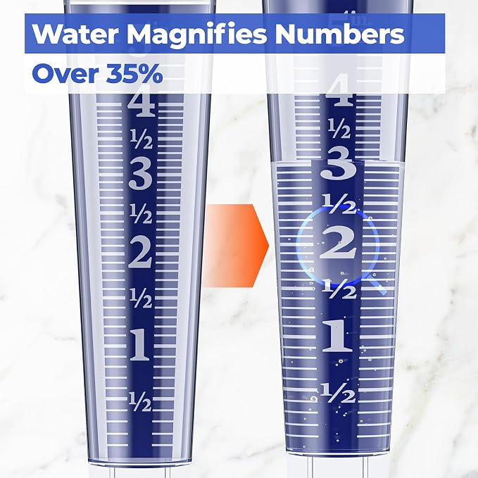 ANTOBLE Rain Gauge, 5 Inch Capacity Easy to Read Magnifying Rain Gauge for Outdoor Yard Fence Rainfall Monitoring (4Pcs)