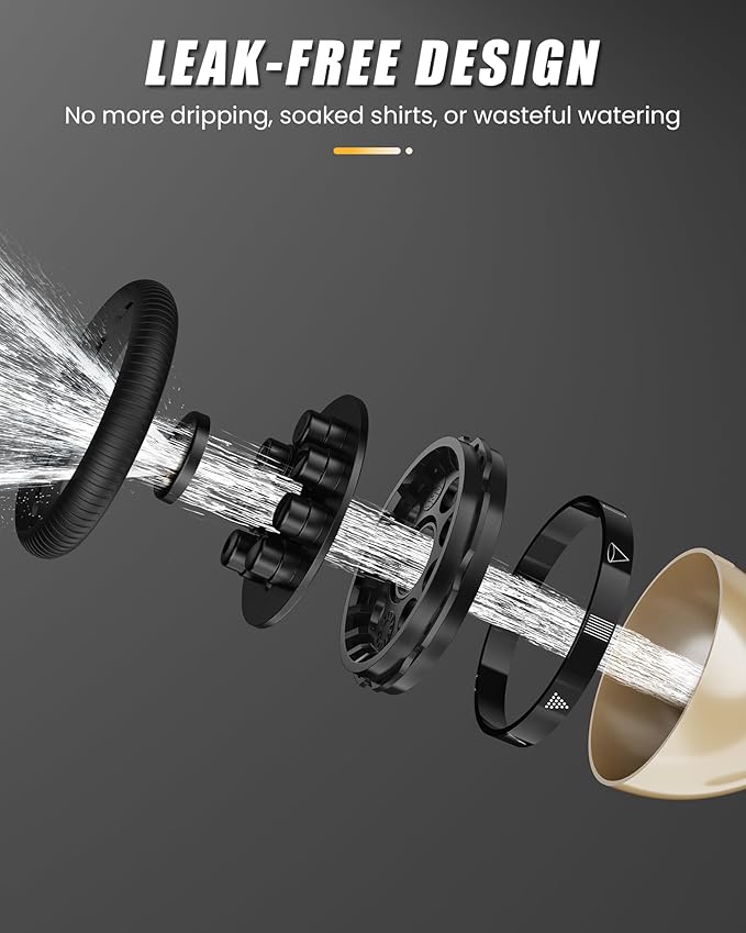 RAINPOINT Garden Hose Nozzle, Metal Hose Sprayer Nozzle With 9 Adjustable Spray Patterns, Heavy Duty Hose Sprayer for Watering Plants, Lawns, Car Wash, Pet Washing(Black)