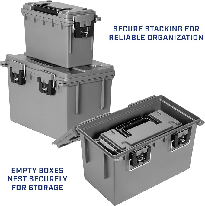 Sheffield 12755 Storage Bins With Lids, 2-Pack Stackable Storage Bins, Made in USA, Lockable and Water-Resistant Containers with Lids, Plastic Containers for Home, Classroom, and Dorm