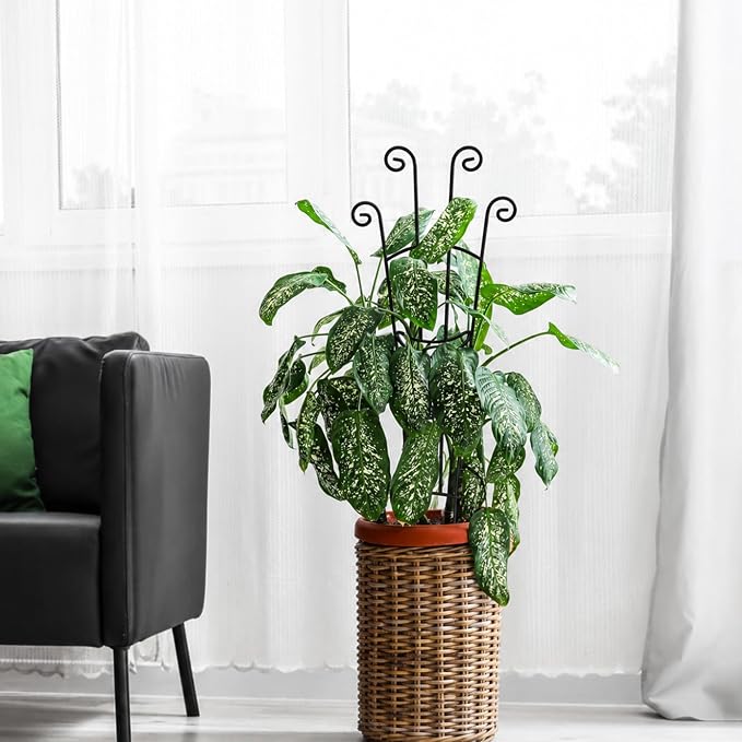 32.6in Plant Trellis for Climbing Plants Indoor, Expandable Large Metal Trellis for Potted Plants, Heavy-Duty Tall Pothos Plant Climber Support for Ivy Pothos Hoya Monstera, 4P