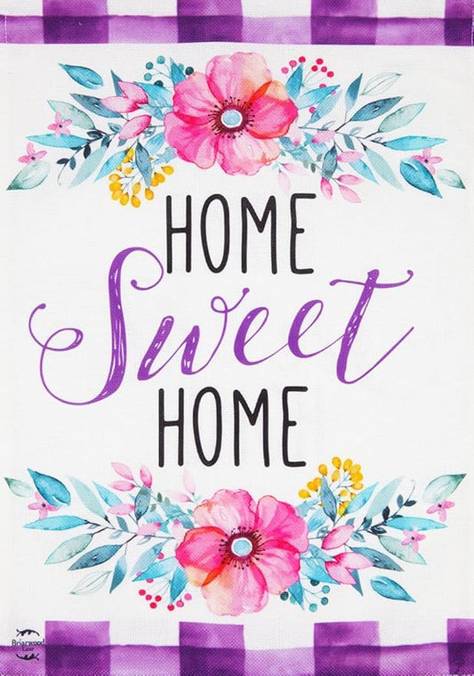 Floral Home Sweet Home Spring Burlap Garden Flag 12.5" x 18" Briarwood Lane