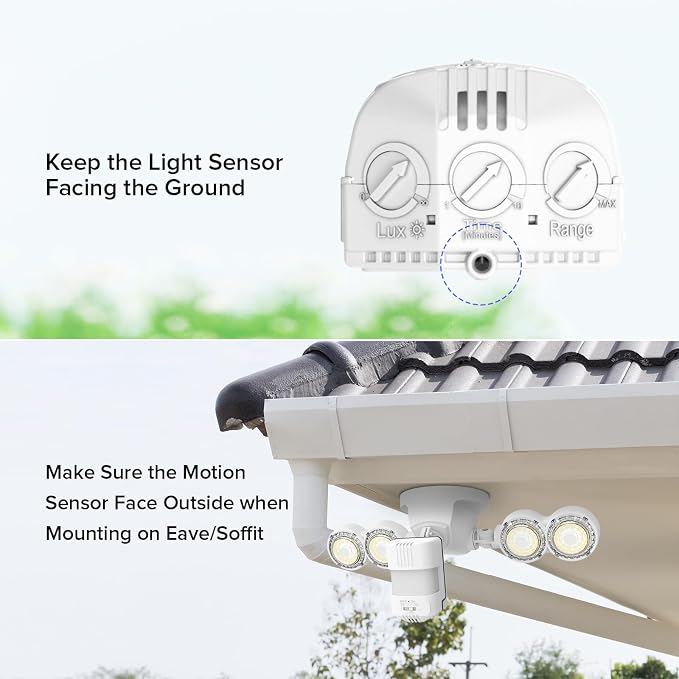 SANSI 40W 5000 LM LED Motion Sensor Outdoor Lights 5000K Daylight Super Bright, Dusk to Dawn, Bright Security Lights for Garage, Yard, IP65 Waterproof, ETL Listed