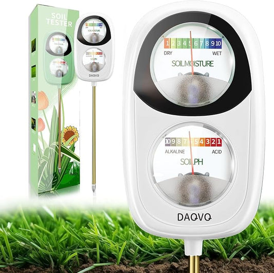 2-in-1 Moisture Meter for Plants, Soil Moisture Meter & PH Meter, Large Dual-Screen Soil Test Kit, Essential Garden Tools for Indoor/Outdoor Plant, Lawn, Farm, No Battery Needed