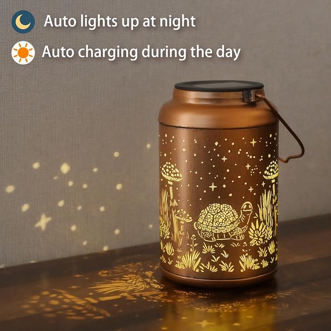 Cawalap Birthday Day Gifts for Women, Turtle Solar Lanterns Outdoor