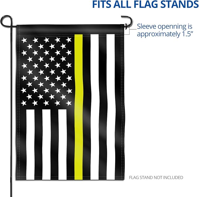 Anley Double Sided Premium Garden Flag, Thin Yellow Line US National Decorative Garden Flags - Weather Proof & Double Stitched - 18 x 12.5 Inch