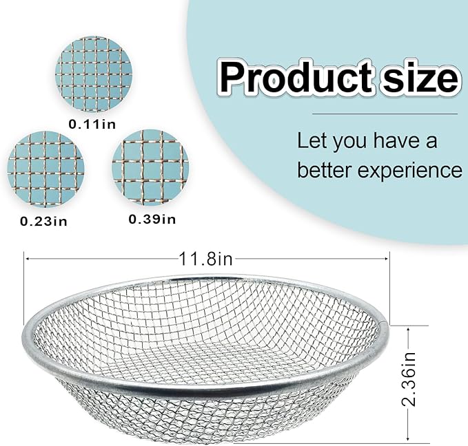 3PCS Soil Sifter for Gardening, Rock Sifter for 5 Gallon Bucket,Compost Sifter Dirt Sifter,Captures Dirt Rocks Sawdust