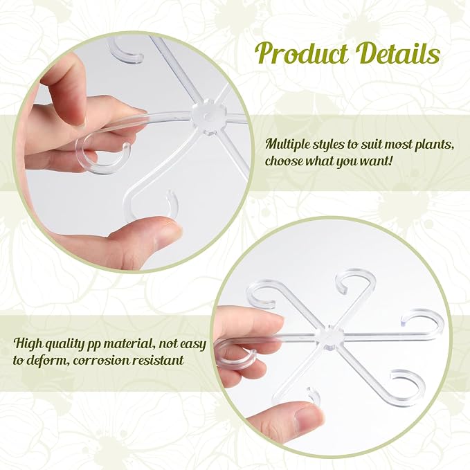 8 Pack Clear Indoor Plant Support Stakes, Reusable Plastic Plant Stem Holders & Trellis for Monstera Pothos Vines Vertical Growth Air Circulation Stable Stem Support