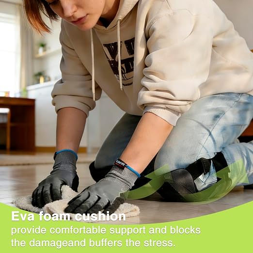 Garden Kneeling Pad and Knee Pads for Men Women, Lightweight Waterproof KneePads for Gardening, Anti Slip Leather Foam Padding Knee Protector for Flooring and Carpet Cleaning, House work, Gardening Maintain, Gray