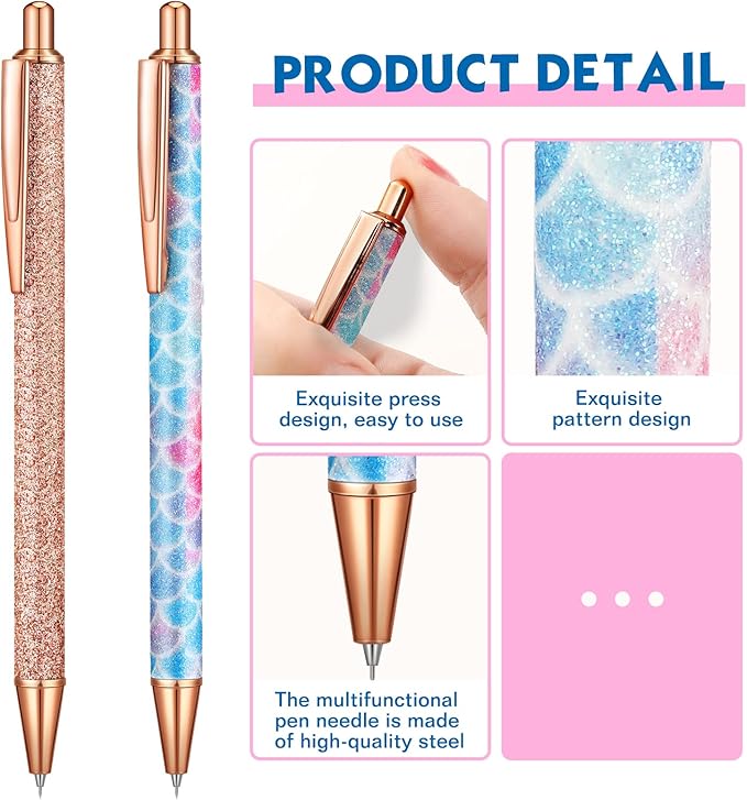 Spakon 4 Pcs Weeding Tools for Vinyl, 2 Pcs Air Release Pen Glitter Craft Weeding Point Retractable Pin Pen with 2 Pcs Felt Squeegees Scraper for Crafting Weeding Essential Adhesive Vinyl
