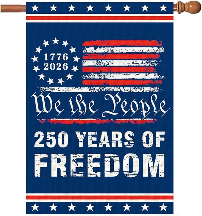 250 Anniversary Usa Garden Flags for Outside, 250 Anniversary USA Flag 1776-2026 Commemorative Patriotic 250 Year of Freedom Banner Yard Sign 4th of July Decorations Double-Sided Waterproof Flag with Stars Stripes 250 Year American Flag 12x18 Inch