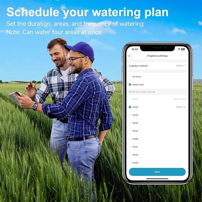 Smart Sprinkler Controller Pro, 12-Zone/Station Irrigation System, GreenVation 2.4G/5GHz WiFi Water Timer for Outdoor Garden/Yard/Lawns(with Water Pump and Rain Sensor Connection Interface)