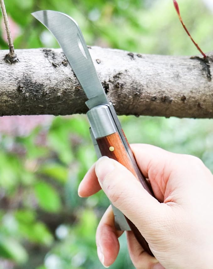 QWORK Gardening Grafting Cutter, Manual Grafting/Pruning Cutter, Plant/Fruit Tree Budding Tool with 2 Plants Repair Tapes for Floral Fruit Tree