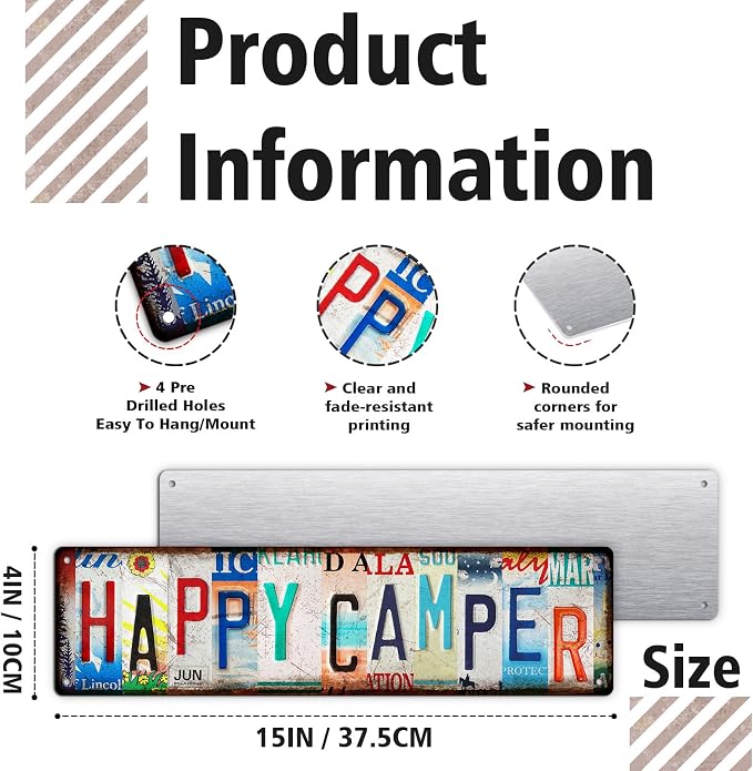 Camping Essentials Gear RV Accessories for Inside Camper Decor Must Haves Funny Stuff Cool Gifts for Men Travel Trailers Bedroom Wall Art