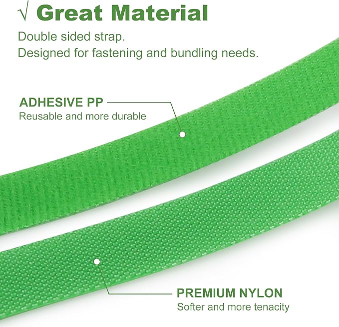 6 Rolls 196 Ft Green Plant Tape for Climbing Plants, 1/2 Inch Reusable Plant Stretch Ties, Adjustable Tomato Plant Supports, Plant Twist Ties for Gardening, Home, Office