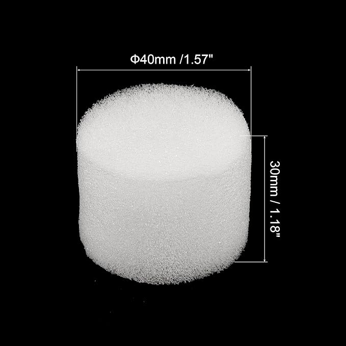MECCANIXITY 100pcs Hydroponic Sponges, 1.57" Growing Media Cylindrical Sponges for Home Vegetable Flower Planting, White