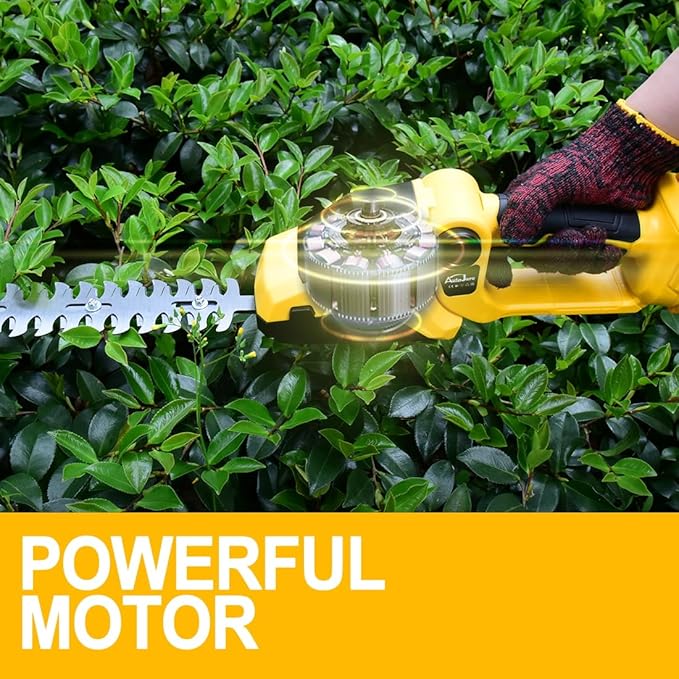 Cordless Hedge Trimmer Compatible with Dewalt 20V Battery (No Battery) 2 in 1 Bush Trimmer & Grass Shears 90° Adjustable Head Electric Grass Trimmer for Yard, Garden and Lawn