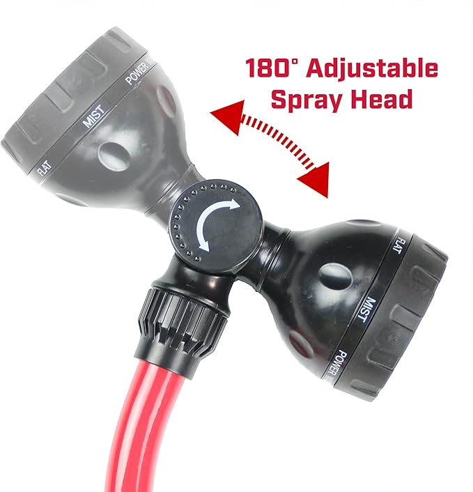 Chapin International 4671 30-inch with 7 Pattern Rotatable Nozzle and Adjustable 180-degree Spray Head Watering Wand, Red/Black