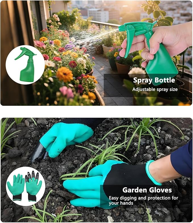 Garden Tools Set, 10 Piece Gardening Tools Set, Heavy Duty Gardening Hand Tools with Non Slip Ergonomic Handle, Storage Garden Bag, Gardening Gifts for Women and Men (Professional Set (10 PCS))