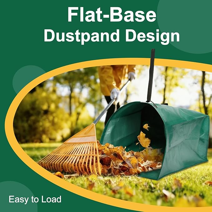 2 Pack 72 Gallon Large Leaf Collector, Foldable Reusable Yard Waste Bags, Heavy Duty Dustpan Type Garden Leaf Bags with Gloves