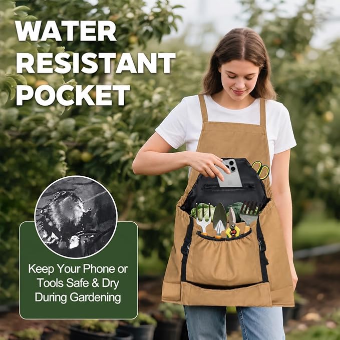 Gardening Apron,Canvas Garden Apron with Pockets for Women and Men,Harvest Apron,Gifts for Gardeners