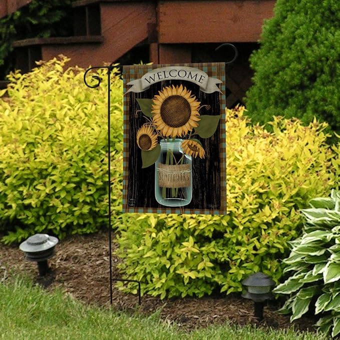 Sunflower Jar Spring Garden Flag 18" x 12.5" Briarwood Lane