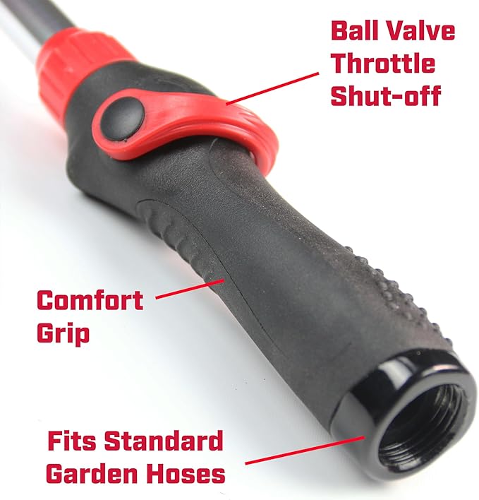 Chapin International 4673 10 Pattern Rotatable Nozzle and 39 to 56 inches Extension Telescoping Watering Wand, Black/Red, 39-56 inches