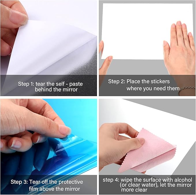Zonon Flexible Mirror Sheets Self Adhesive Non Glass Mirror Tiles Stickers for Home Wall Decor(30 Pieces,6 x 9 Inches)