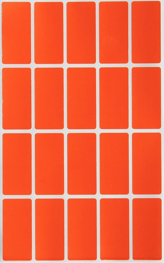 Small Rectangular Label Stickers 1.57 inch x 0.75 inch - 2160 Pack, Orange Color-Coding Labels (40mm x 19mm)