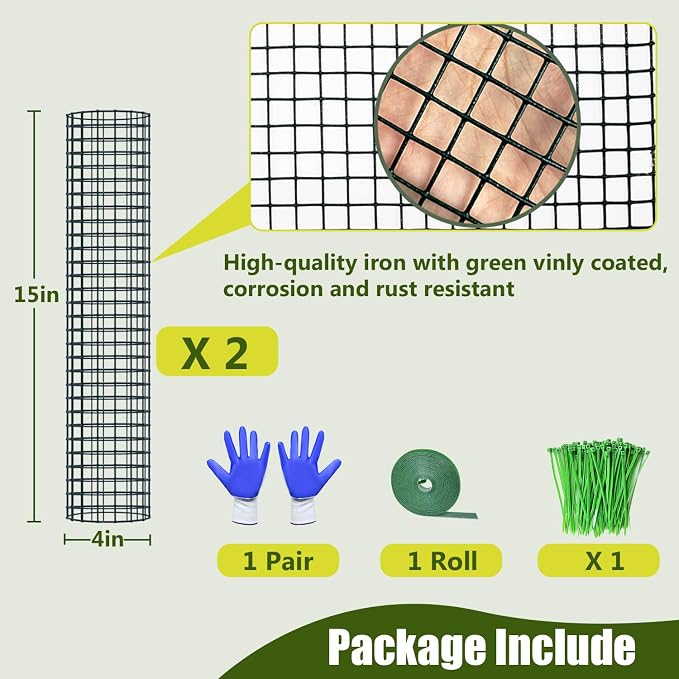 2 Pack Metal Moss Pole,15" Moss Poles for Plants Monstera, Stackable Sphagnum Moss Pole for Plants,Plant Poles for Climbing Plants Work with Sphagnum Moss(2 Pack 15")
