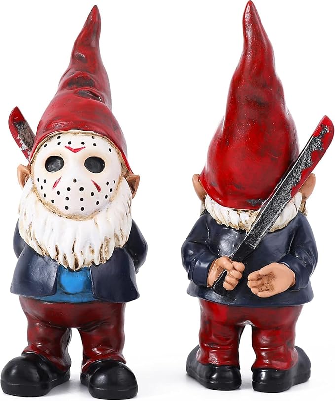 SPINNDO Garden Gnomes Outdoor Decor Yard Art Garden Statues Horror Gnome Gardening Gifts for Women