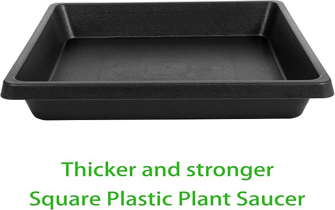 Square Plant Saucer 8 Inch 4 Pack 6 10 12 14 16 18 20 inch, Saucers for Potted Plants and Water Catcher Tray, Plant Drip Trays and Flower Pot Saucers, Plant Saucers for Indoors and Outdoors