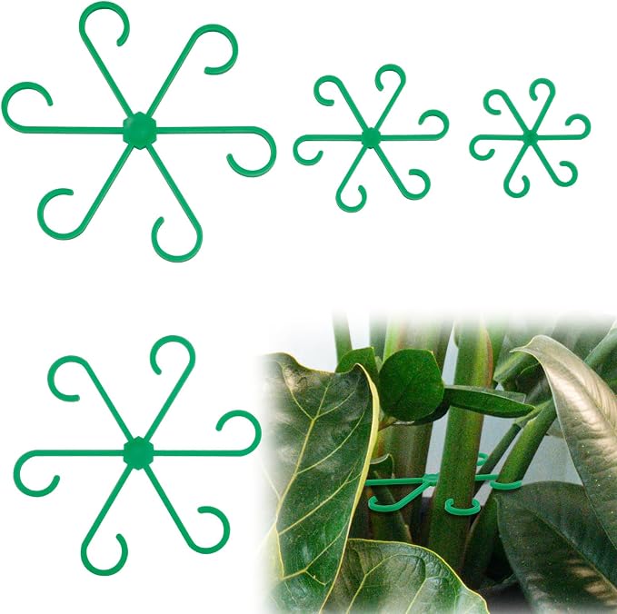 XIHIRCD 4pcs Plant Stem Support, Climbing Houseplant Leaf Support Ring Plant Climbers Stem Holders Plants Climbing Rack Plant Flower Gardening Growth Cultivation Accessories Tools(Green)