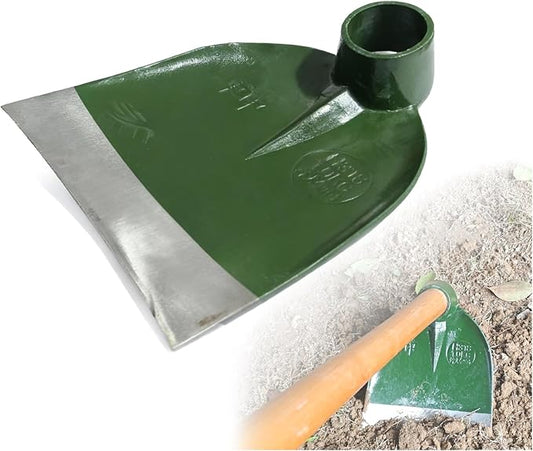 Heavy Duty Garden Round Eye Hoe for Soil Digging 2.2Lb (1Kg)- High Carbon Rail Steel, Hand-Sharpened Edge, Heat-Treated for Strength & Stable Performance(Not Included Handle)