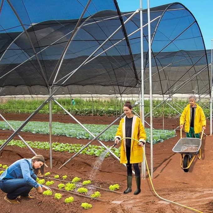 QLOFEI 40-50% Shade Cloth with Grommets, Sunblock Mesh Tarp Shade Neting Cover for Plant Greenhouse, Easier to Hang Shade Cloth for Patio Kennel Chicken Coop Lawn Pool Garden Shade Sail, 6x8 FT
