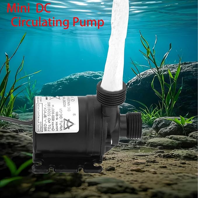 Mini Brushless Submersible Water Pump - NeilBee 12v Ultra Quiet Motor Micro Water Cooling Pump, Multifunction Threaded Water Pump, Submersible Pump for Aquaponics Garden Fountain
