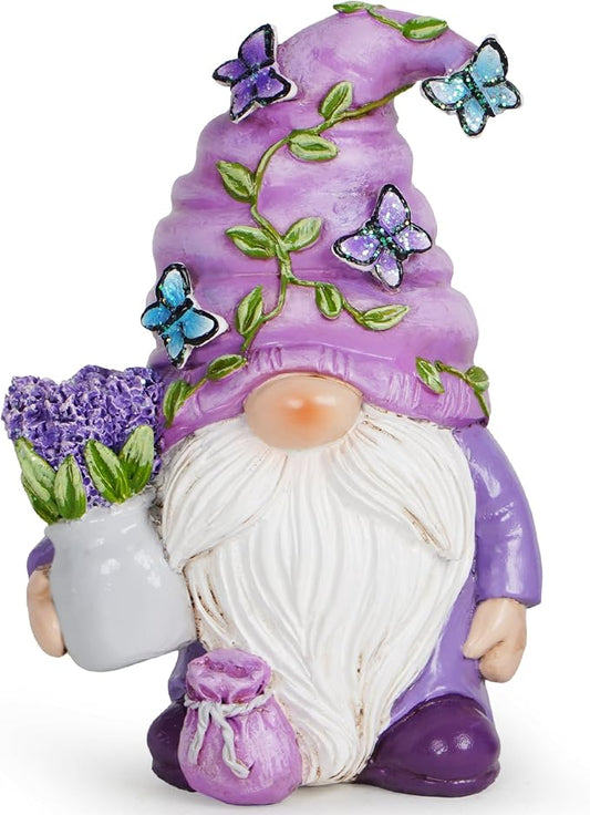 Hodao Lavender Dream Gnome - Purple Fragrance Wonderland Journey Spring Swedish Tomte Elf Dwarf Figurines Summer Gnome Indoor Home Decor Gift (Lavender Gnome 1)