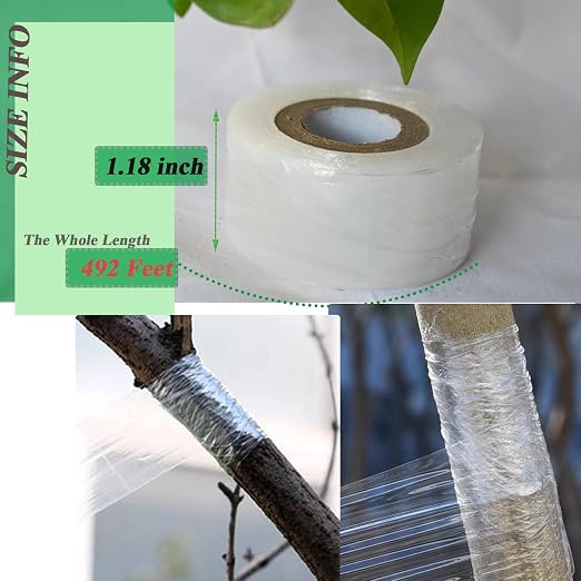 Garden Grafting Tape, 2 Pack Stretchable Garden Grafting Film Plants Repair Budding Tapes for Fruit,Floral,Tree and Plants