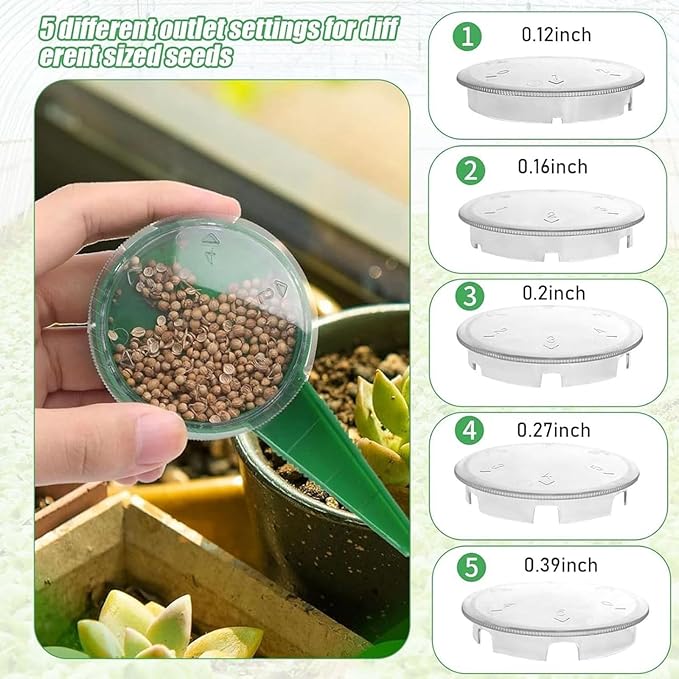 Ochine Seed Spreader, Sowing Seeds Dispenser Set, Mini Seed Dispenser for Small Seeds, Small Seed Planter Tool, Handheld Seed Planter Tool Seed Dibber Multifunctional Seed Spacer Gardening Tools