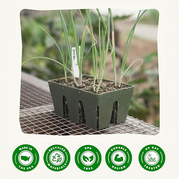 Epic Gardening 72 Pack Sage Green 6-Cell Reusable Seed Starter Tray - UV-Treated BPA-Free Plant Germination Trays for Outdoor Gardening