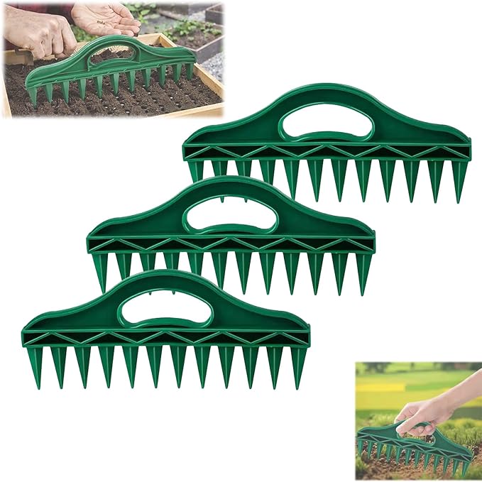 Professional Garden Dibber, Seed Spacing Tool, Multifunctional Soil Spacer for Planting Seeds, Easy Seed Placement, Portable Gardening Essential for Vegetables & Flowers (3PC)