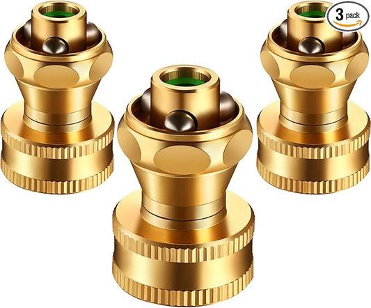 Hotop 3 Pack Big Shot Nozzle Power Brass Hose Nozzle Adjustable Twist Sprayer for Garden (3/4 Inch)