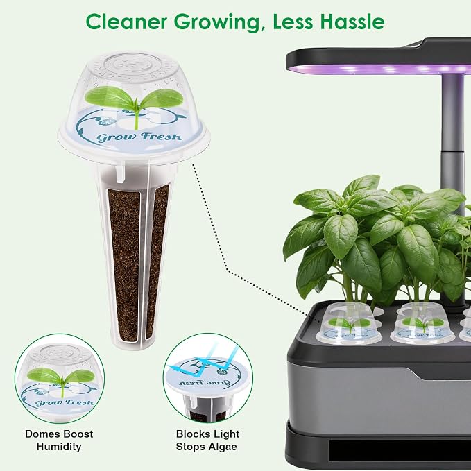 Fruit Seed Pods Kit Hydroponic -12 Refill Grow Pods with 6-Packet Seeds of Mini Cucumber/Bell Pepper/Carrot, Strawberry, Cherry Tomato & Radish, Compatible with All Hydroponics Growing Systems